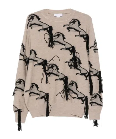 Stella Mccartney Long-sleeved Sweater In Neutral