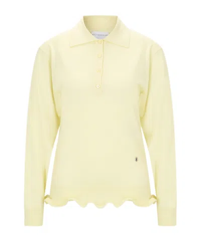 Stella Mccartney Long-sleeved Wool Polo Shirt In Yellow