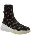 Stella Mccartney Loop Monogram Stretch-knit Sneaker In Black