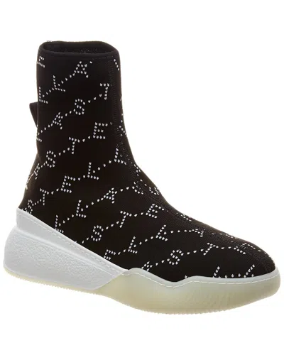 Stella Mccartney Loop Monogram Stretch-knit Sneaker In Black
