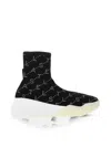Stella Mccartney Loop Monogram-pattern Sneakers In Black