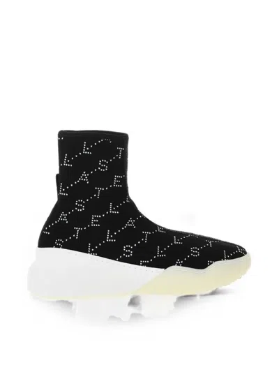Stella Mccartney Loop Monogram-pattern Sneakers In Black
