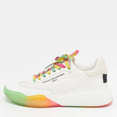 Pre-owned Stella Mccartney Loop Size 39 Multicolor Faux Leather And Nylon Lace Up Sneakers