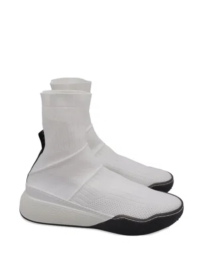 Pre-owned Stella Mccartney Loop Sock Sneakers In White