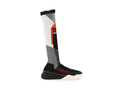 Pre-owned Stella Mccartney Loop Sock (women's) Sneakers In Black/red/white In Multi