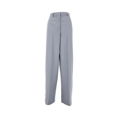 Stella Mccartney Loose Fit Trousers With Chain Details In Grey