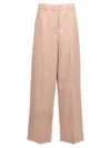 Stella Mccartney Wide Leg High Waist Trousers With Belt Loops In Pink
