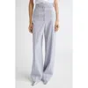 Stella Mccartney Loose Straight Leg Wool Canvas Trousers In Blue