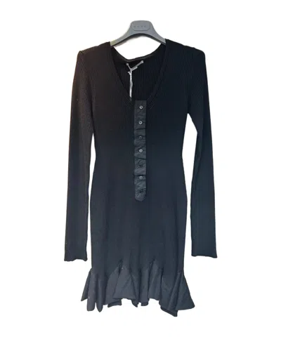 Stella Mccartney Lotus Leaf Hem Knitted Dress In Black