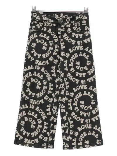 Stella Mccartney Kids' Love Is All-print Trousers In Black