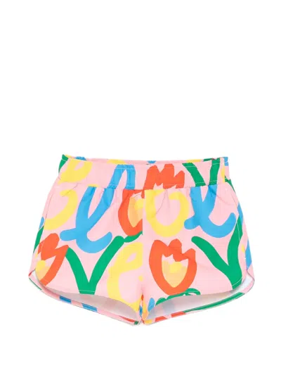 Stella Mccartney Love Motif Swimwear Shorts In Pink