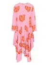 Stella Mccartney Pink Dress With Love Print For Girl In Pink