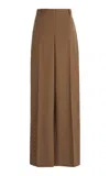 Stella Mccartney Low-rise Mélange Wool Wide-leg Pants In Brown