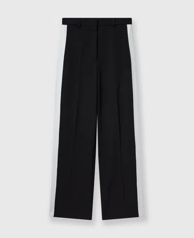 Stella Mccartney Low-rise Stripe Straight-leg Trousers In Black And White
