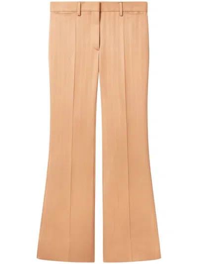 Stella Mccartney Low-rise Striped Trousers In Braun