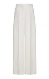 Stella Mccartney Low-rise Wool Satin Wide-leg Pants In White