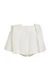 Stella Mccartney Low-rise Wool Shorts In White