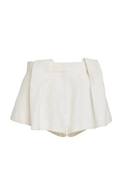 Stella Mccartney Low-rise Wool Shorts In White