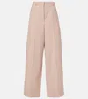 Stella Mccartney Wide Leg High Waist Trousers With Belt Loops In Pink
