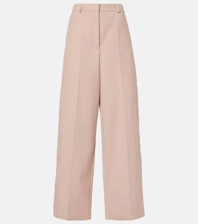 Stella Mccartney Low-rise Wool Wide-leg Pants In Pink
