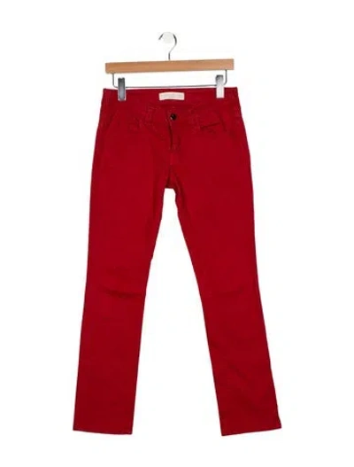 Pre-owned Stella Mccartney Low-rise Straight Leg Jeans In Red