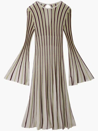 Stella Mccartney Lurex-detail Striped Maxi Dress In Multi