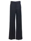 Stella Mccartney Shiny Wide Leg Trousers With Belt Loops In Blue
