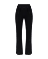 Stella Mccartney Lurex Ribbed-knit Straight-leg Trousers In Black