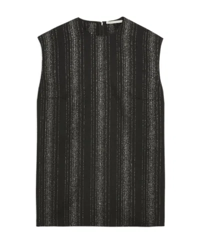 STELLA MCCARTNEY STELLA MCCARTNEY LUREX STRIPED CREWNECK BLOUSE