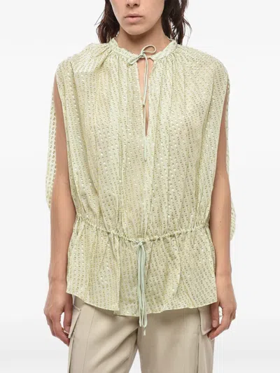 Stella Mccartney Lurex-detail Sleeveless Blouse In Neutral