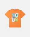 Stella Mccartney Magicians Bunny Graphic Crewneck T-shirt In Orange