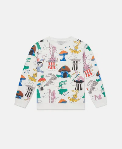 Stella Mccartney Magicians Bunny Print Crewneck Sweatshirt In White