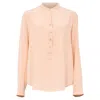 Stella Mccartney Mandarin Collar Shirt In Peach Silk In Orange