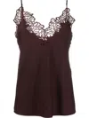 Stella Mccartney Lace-trim Silk Cami Top In Maroon
