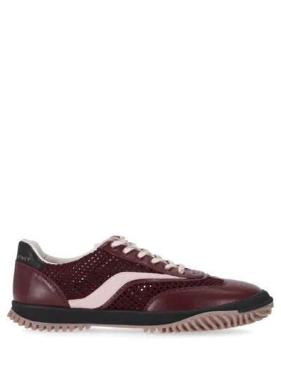 STELLA MCCARTNEY MAROON LACE UP SNEAKERS