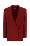 Stella Mccartney Maroon Oversized Blazer In Red
