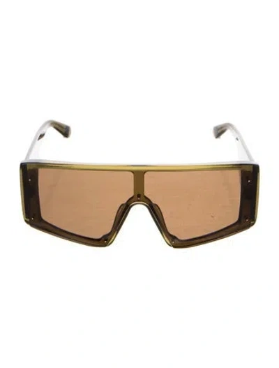Pre-owned Stella Mccartney Mask Ace Shield Sunglasses In Brown