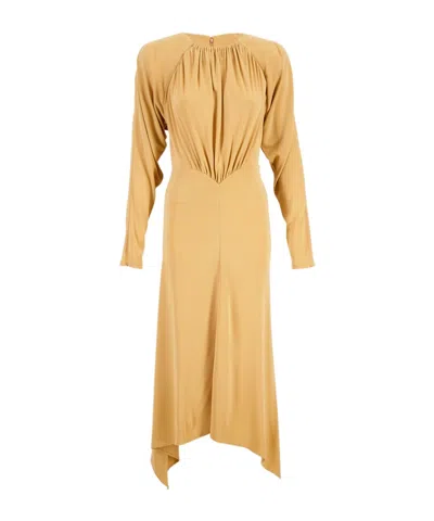 Stella Mccartney Maxi Crepe Dress In Yellow