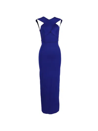Pre-owned Stella Mccartney Maxi Cross-straps Gown In Blue