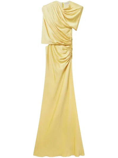 Stella Mccartney Maxi Dress In Double Satin In Yellow