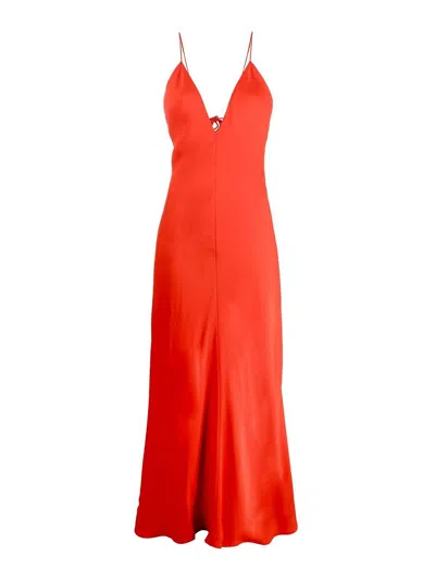 Stella Mccartney Stella Mc Cartney Maxi V Neck Dress In Red