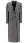 Stella Mccartney Maxi Tweed Coat In In Concrete (grey)