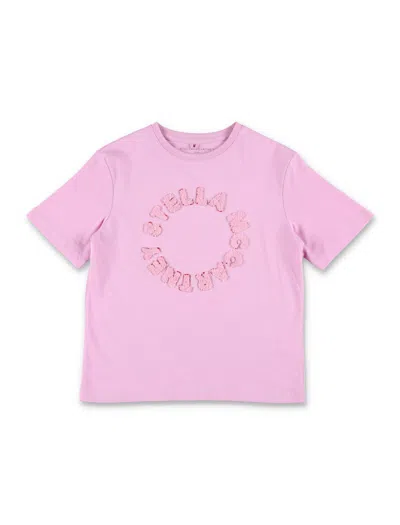 Stella Mccartney Kids' Medallion Logo T-shirt In Pink