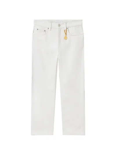 Stella Mccartney Medallion-charm Straight-leg Jeans In White