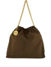 Stella Mccartney Medium Falabella Chain Drawstring Shoulder Bag In Brown