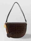 Stella Mccartney Medium Frayme Shoulder Bag With Crocodile Motif In Brown