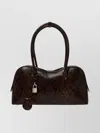 Stella Mccartney Stella Ryder Medium Snake-effect Faux Leather Shoulder Bag In Brown