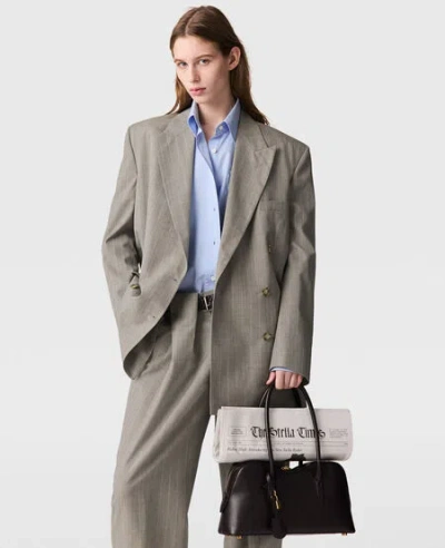 Stella Mccartney Melange Stripe Jacket In Gray