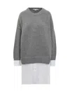 Stella Mccartney Merino Poplin Jumper In Grey