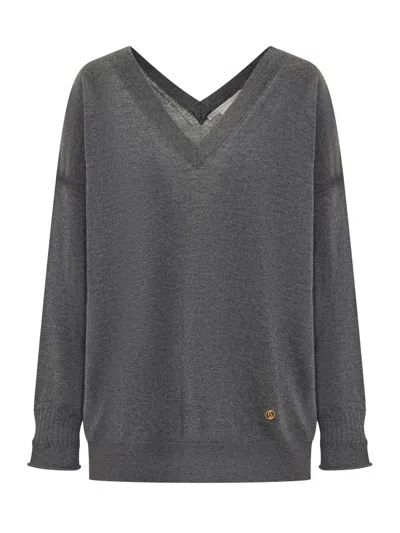 Stella Mccartney Stella Iconics V-neck Jumper In Grey